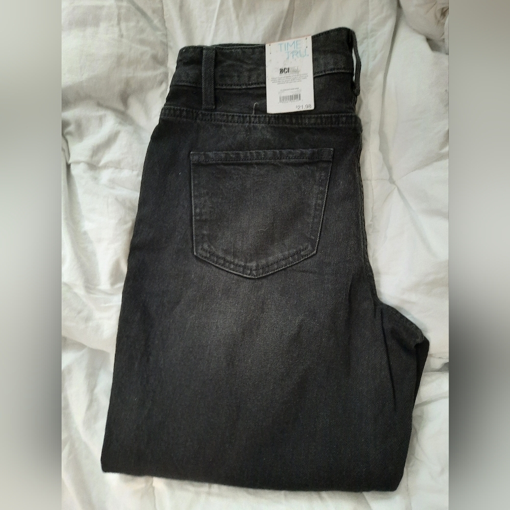 Time& Tru Size 8 Black High Rise Stretch Straight Women's Jeans - Picture 10 of 13